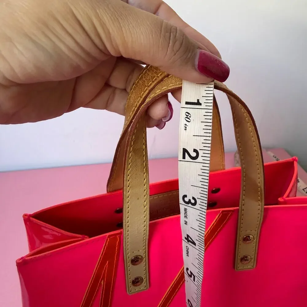 Louis Vuitton Robert Wilson Monogrm Vernis Fluo Reade PM Tote Pink Orange RARE - Picture 13 of 15
